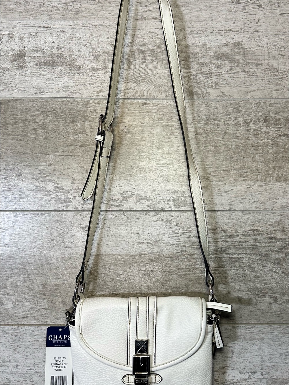 NWT Chaps White Traveler Crossbody Bag Purse
